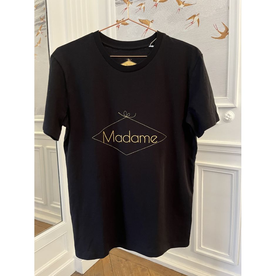 Tee shirt Madame noir & or